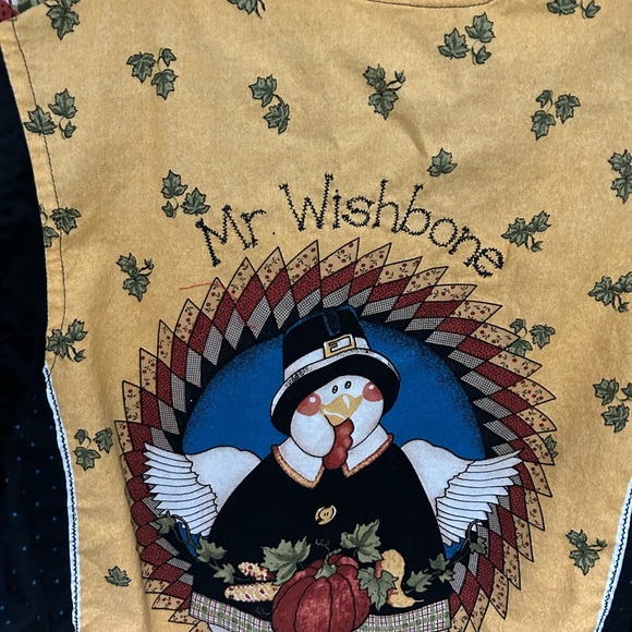 Pre-loved Grandmacore Handmade Thanksgiving vest, the back says Mr.Wishbone - Picture 5 of 8